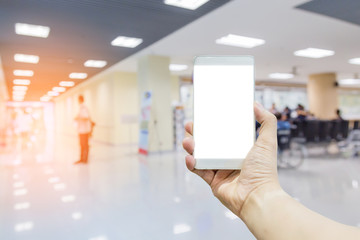 blur image background  of waiting area in hospital or clinic