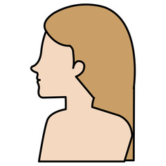 woman profile shirtless avatar character