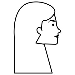 head profile woman avatar character