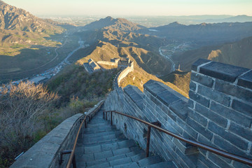 China, Pekin, China wall, sunset, history. 2016