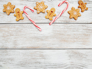 Christmas ginger and honey colorful cookies