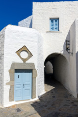 Traditional  architecture in the chora of Patmos island, Dodecanese, Greece 
