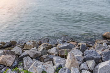 granite stone rock side of the water ocean