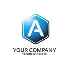 hexa letter - logo template