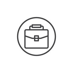 Briefcase line icon, outline vector sign, linear style pictogram isolated on white. Portfolio symbol, logo illustration. Editable stroke