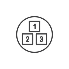 Cubes toys line icon, outline vector sign, linear style pictogram isolated on white. Blocks symbol, logo illustration. Editable stroke