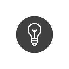 Lightbulb icon vector, filled flat sign, solid pictogram isolated on white. Lamp symbol, logo illustration.