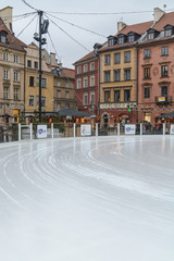 Ice ring in town suqre - Warsaw, Poland