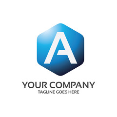 hexa letter - logo template