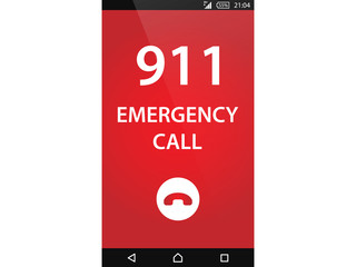 Fototapeta premium Call 911, emergency call concept Modern flat design vector illustration