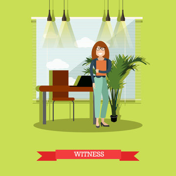 Witness concept vector illustration in flat style