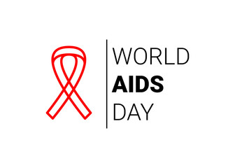 World AIDS Day 1 December. red hiv ribbon awareness. Vector