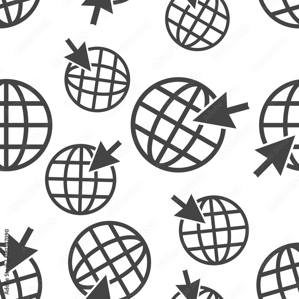 Aufkleber go to web seamless pattern background icon. business flat vector illustration. world network sign sy