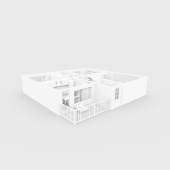 3d interior rendering of furnished home apartment 2559