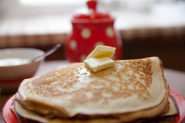 delicious pancakes on  plate