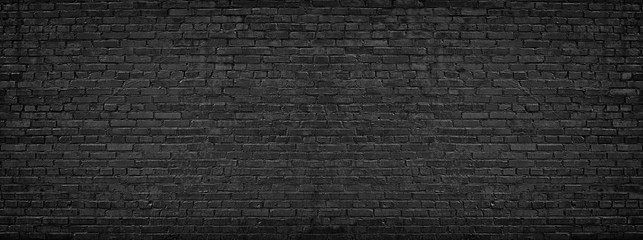 panorama of black brick wall for site caps as background