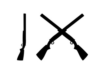 Black Shotguns Cross Illustration Logo Silhouette