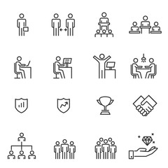 People Icons Line Work Group Team Vector