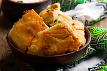 Lavash potato pies.style rustic