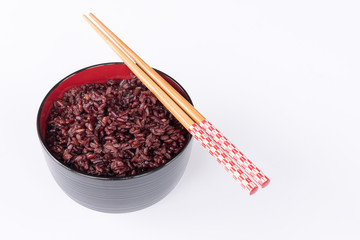brown rice in the bowl
