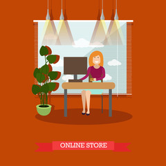 Online store concept vector illustration in flat style