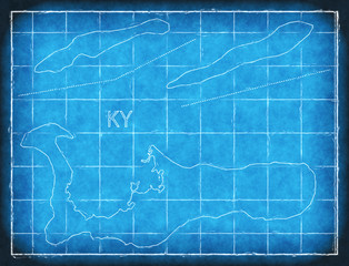 Cayman Islands map blue print artwork illustration silhouette