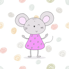 pretty little mouse vector illustration