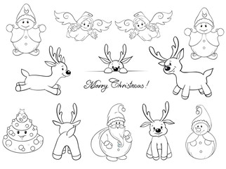 Merry Christmas figures coloring page 