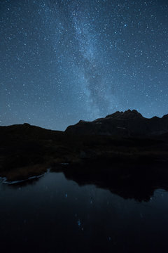 Milky Way over the mountain at Lofoten Islands, Norway
