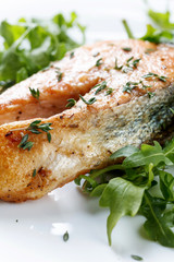 Roasted atlantic salmon .