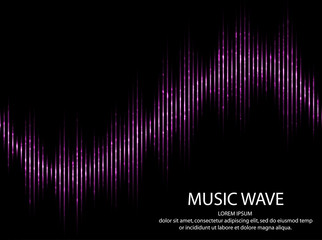 Sound waves. Music Digital Equalizer. Abstract light futuristic background. Vector illustration.