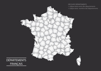 Carte des d&eacute;partements