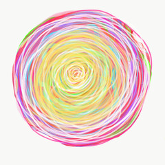 mandala painted with watercolor.
