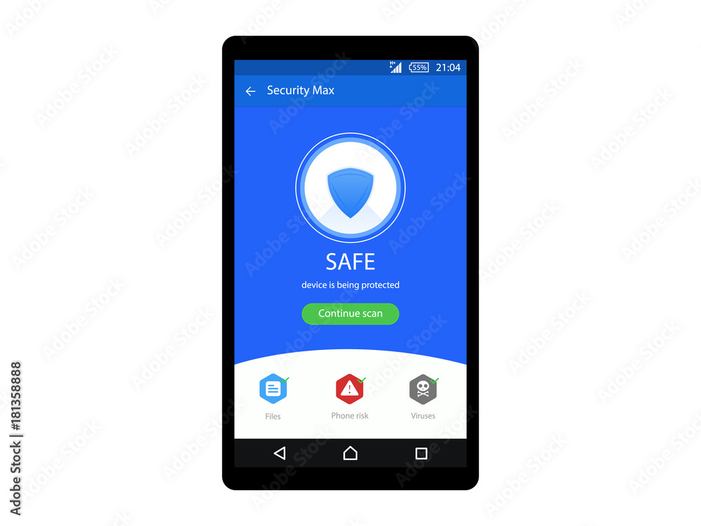 Poster interface safe scan mobile app concept vector