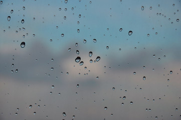 Raindrops on the window macro