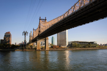 Naklejka premium Queensboro bridge view from Manhattan, New York, USA