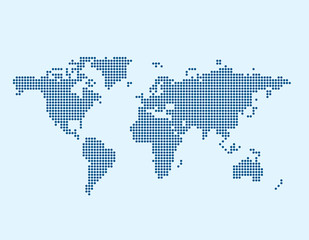 Vector of World Map in Dotted Style
