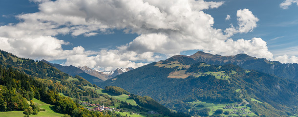 mountain landscape in the Swiss Alps near Klosters