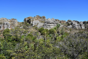 Fototapeta na wymiar Mountain landscape in Isalo park Madagascar