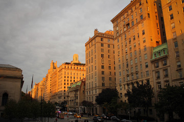 Fototapeta na wymiar Sunset on Fifth Avenue, New York, USA 