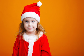 Cute santa baby on the white background