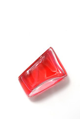 red glass bottle isolate