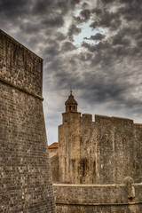 Dubrovnik old city fortress. Old Town walls. Croatia 