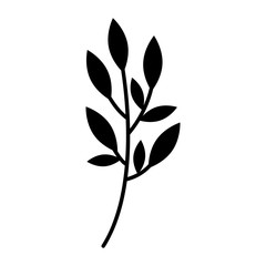 branch plant with leaves natural foliage garden vector illustration