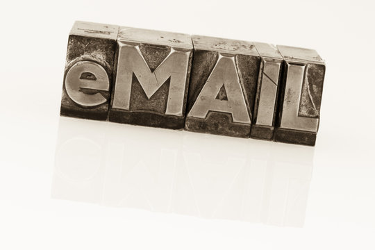 e-mail written in lead letters