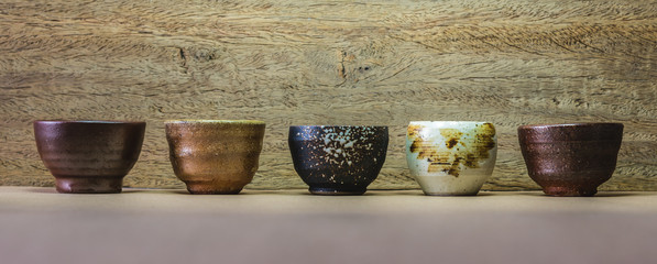 many sake cup background
