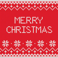 Merry Christmas wool knitted sweater background illustration, Christmas and holiday design template