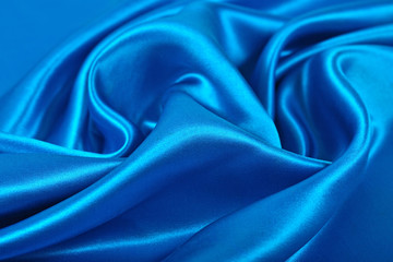Natural blue satin fabric texture background