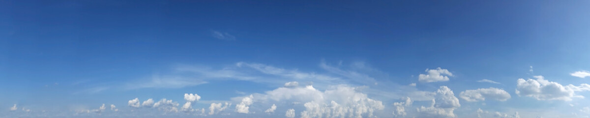 Panoramic sky with cloud on a sunny day.