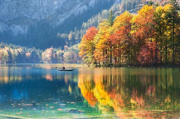 Foto op Canvas Hinterer Langbathsee-meer in Oostenrijkse Alpen. © smallredgirl